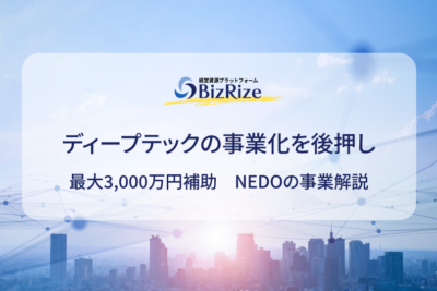 ディープテックの事業化を後押し 最大3,000万円補助 NEDOの事業解説